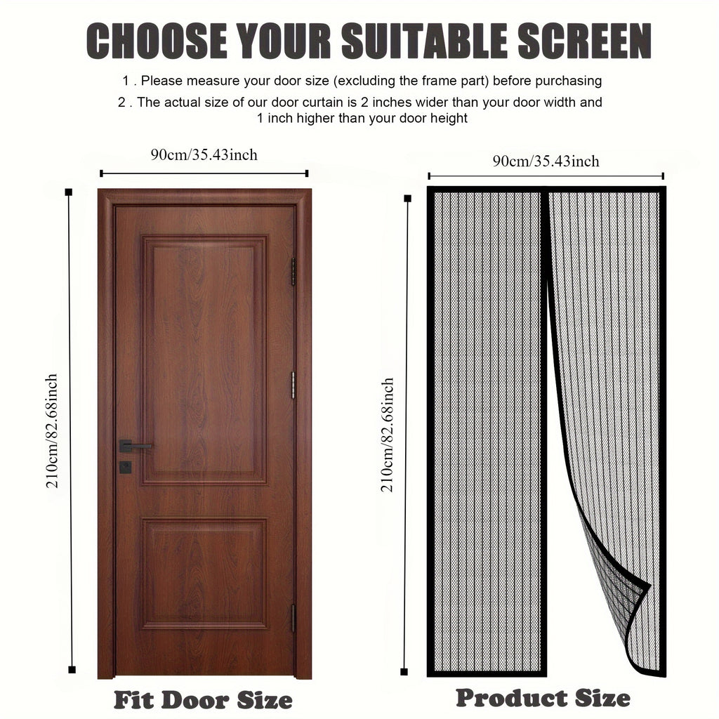Heavy-Duty Magnetic Screen Door - Self-Sealing, Hands-Free Mesh Insect Screen, Pet and Child Friendly, Installs with Magnetic Strips, Durable Nylon Material, Bohemian Style, Hand Wash Only, Insect Barrier Door | Mesh Partition Door | Durable Nylon