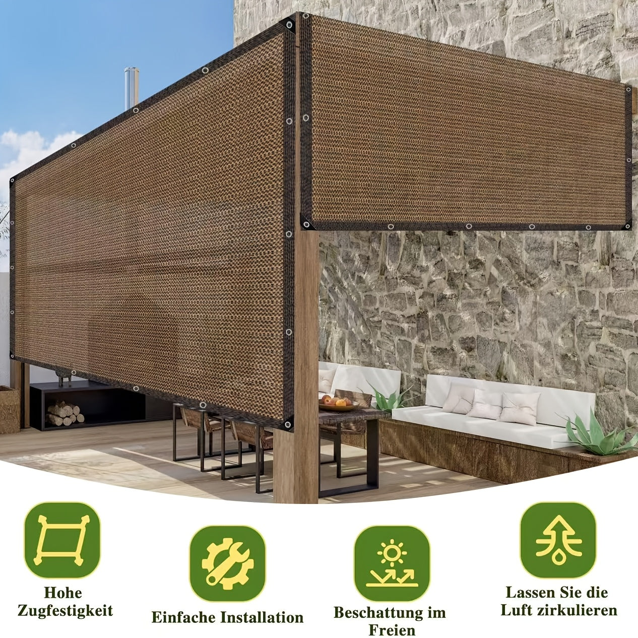 80% Shade Cloth, Durable Mesh Tarp with Grommets, 9.88x13.16ft Garden Sunblock Shade Cloth Shading Antifreezing for Plants Cover, Greenhouse, Barns Kennel, Patio, Tomatoes