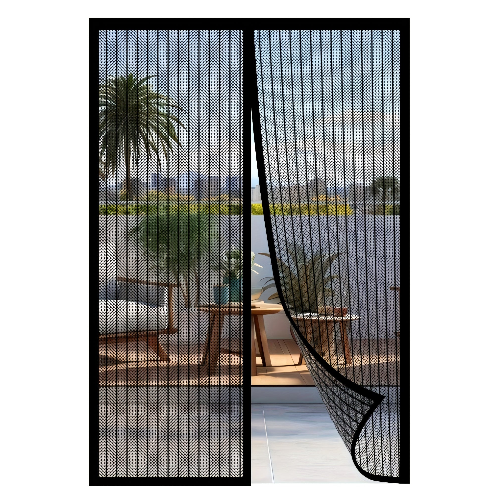 Heavy-Duty Magnetic Screen Door - Self-Sealing, Hands-Free Mesh Insect Screen, Pet and Child Friendly, Installs with Magnetic Strips, Durable Nylon Material, Bohemian Style, Hand Wash Only, Insect Barrier Door | Mesh Partition Door | Durable Nylon