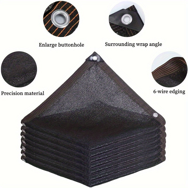 Blackout Shade Cloth, Large-size Sunshade Fabric with Grommets, Garden Sunshade Fabric Cover, HDPE Mesh Blackout Shade Cover, Suitable for Greenhouses, Courtyards, Plants, Gazebos, and Porches, 16.5×33ft (approx. 5 X 10m), 13×26ft (approx. 4 X 8m)