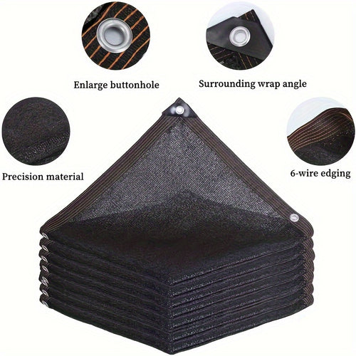 Blackout Shade Cloth, Large-size Sunshade Fabric with Grommets, Garden Sunshade Fabric Cover, HDPE Mesh Blackout Shade Cover, Suitable for Greenhouses, Courtyards, Plants, Gazebos, and Porches, 16.5×33ft (approx. 5 X 10m), 13×26ft (approx. 4 X 8m)