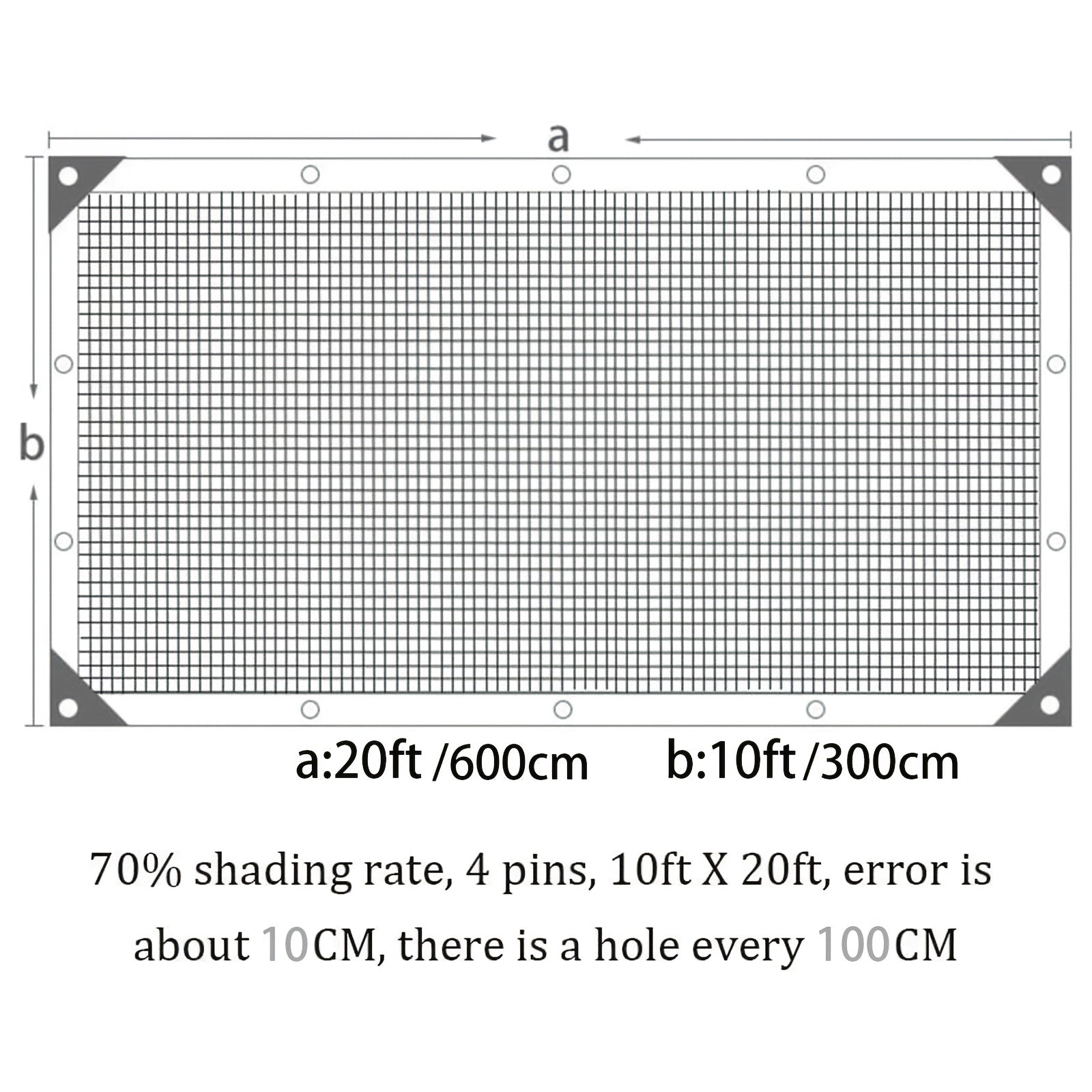 10x20ft Heavy-Duty 70% Blackout Shade Cloth with Grommets & Taped Edges - 71-80% Light Blocking Durable Mesh Tarp for Greenhouse, Garden, Patio, Chicken Coop, Barn Kennel - UV-Resistant, Breathable Sun Shade Netting for Plants, Tomatoes, Outdoor Structure