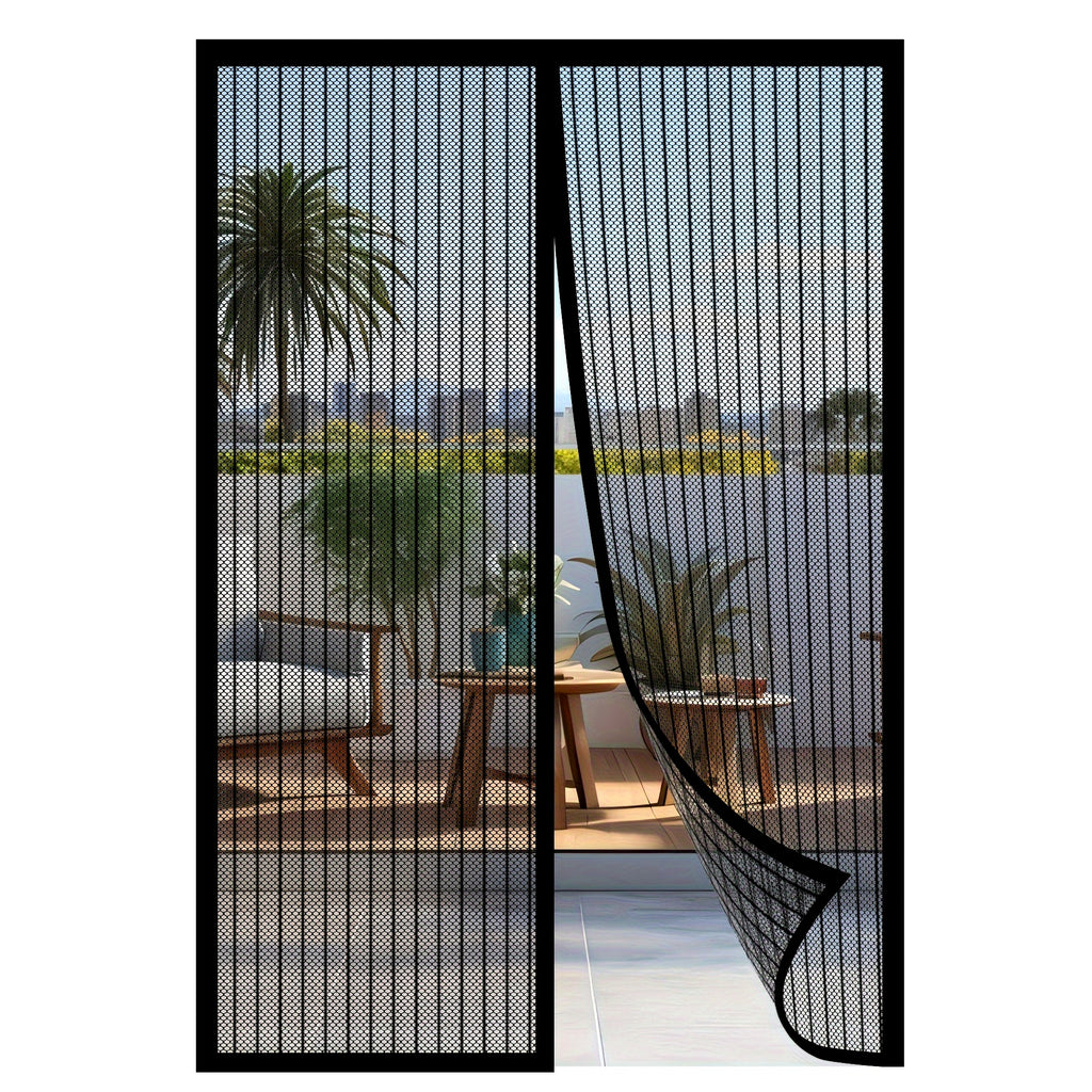 Heavy-Duty Magnetic Screen Door - Self-Sealing, Hands-Free Mesh Insect Screen, Pet and Child Friendly, Installs with Magnetic Strips, Durable Nylon Material, Bohemian Style, Hand Wash Only, Insect Barrier Door | Mesh Partition Door | Durable Nylon