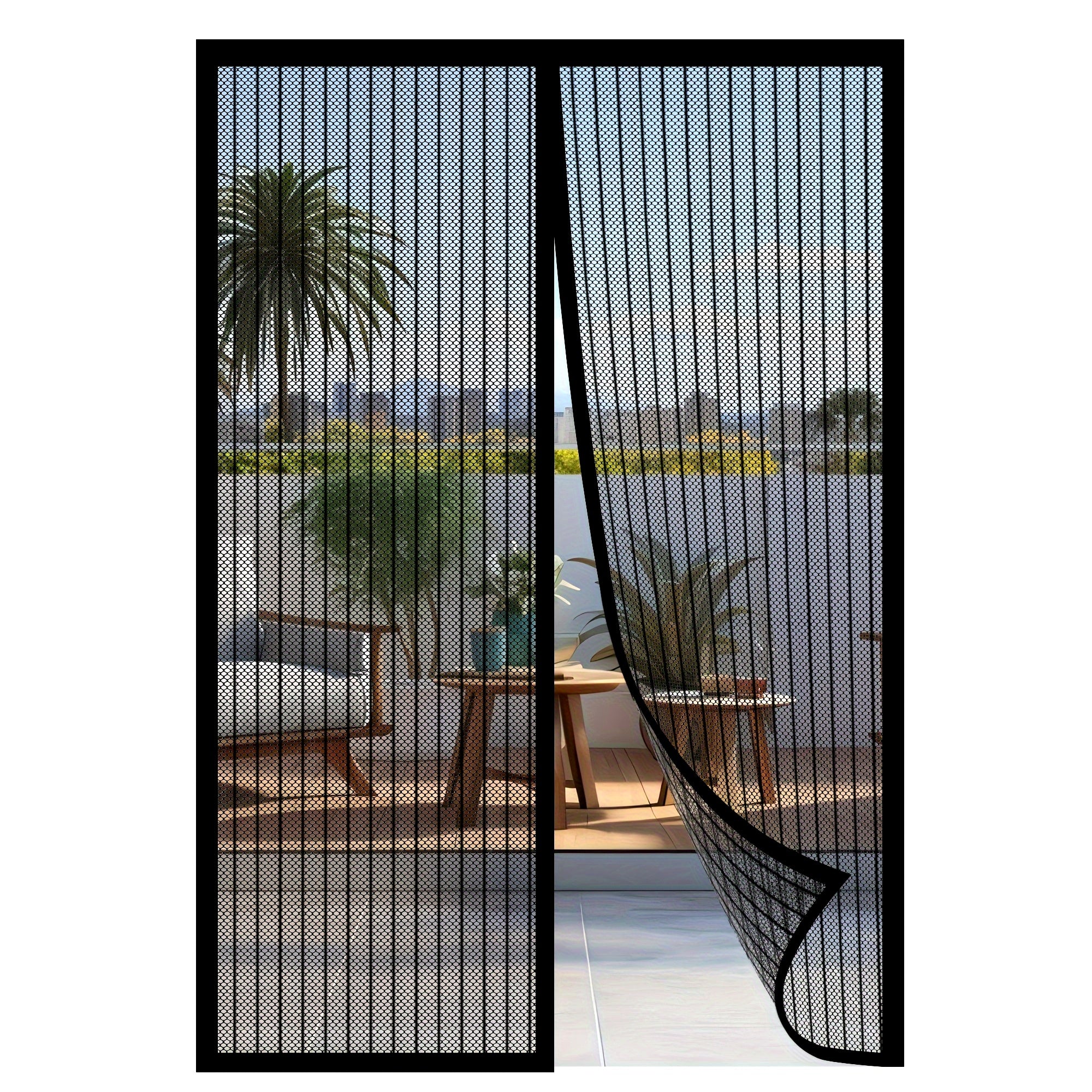 Heavy-Duty Magnetic Screen Door - Self-Sealing, Hands-Free Mesh Insect Screen, Pet and Child Friendly, Installs with Magnetic Strips, Durable Nylon Material, Bohemian Style, Hand Wash Only, Insect Barrier Door | Mesh Partition Door | Durable Nylon