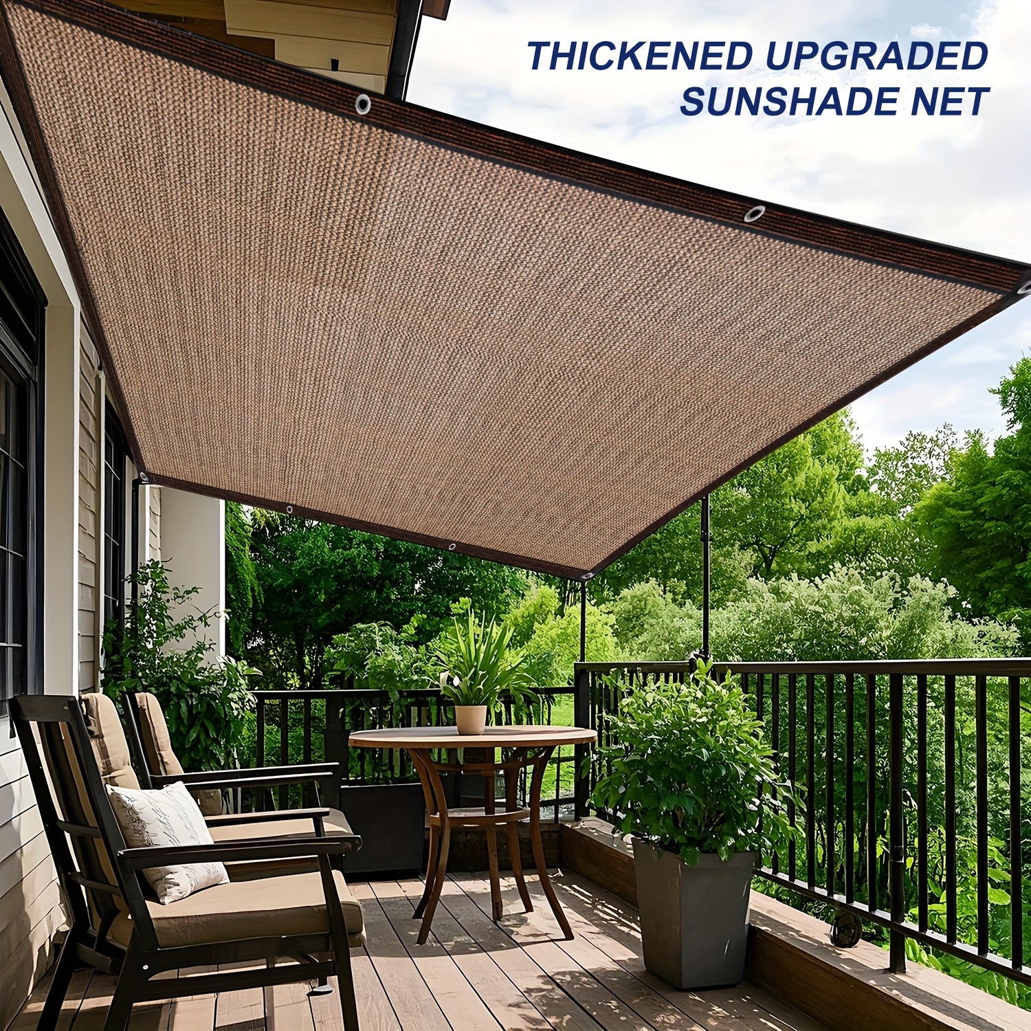 Coffee-colored Sunshade Net - Specifically Designed for Gardens, Terraces, Plant Sunshades, Greenhouses, And Outdoor Pergolas. It Provides Sun Protection And Blocks Ultraviolet Rays. Durable And Easy to Install, It Is Also Suitable for Scenarios