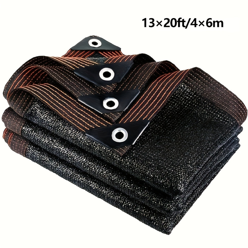 Blackout Shade Cloth, Large-size Sunshade Fabric with Grommets, Garden Sunshade Fabric Cover, HDPE Mesh Blackout Shade Cover, Suitable for Greenhouses, Courtyards, Plants, Gazebos, and Porches, 16.5×33ft (approx. 5 X 10m), 13×26ft (approx. 4 X 8m)